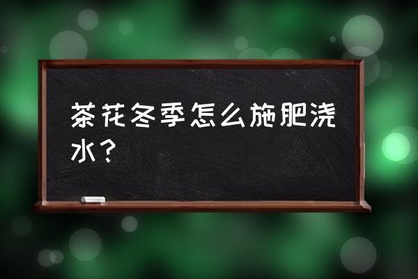 冬天花可以浇氮肥吗 茶花冬季怎么施肥浇水？