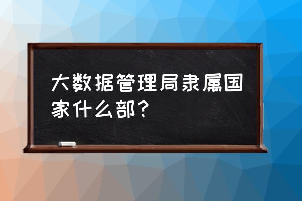 玉溪大数据管理局是做什么的 大数据管理局隶属国家什么部？