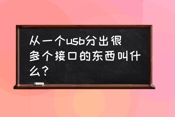 一个usb转多个usb叫什么 从一个usb分出很多个接口的东西叫什么？