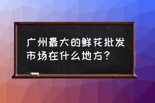 广州花卉市场哪个最大 广州最大的鲜花批发市场在什么地方？