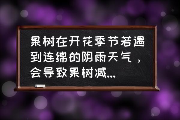 阴雨天果树减产的原因是什么 果树在开花季节若遇到连绵的阴雨天气，会导致果树减产，为什么？