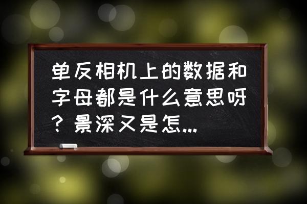 单反的数据怎么理解 单反相机上的数据和字母都是什么意思呀？景深又是怎么回事？焦距、快门速度、光圈之间有什么关系吗？