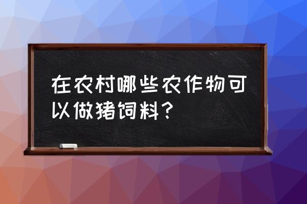 农村有什么猪饲料 在农村哪些农作物可以做猪饲料？