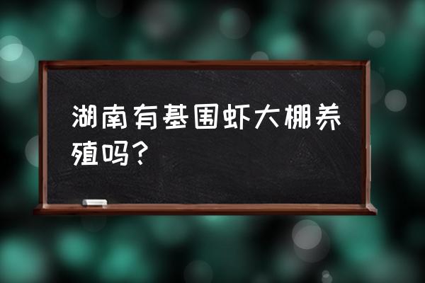 湖南可养虾吗 湖南有基围虾大棚养殖吗？