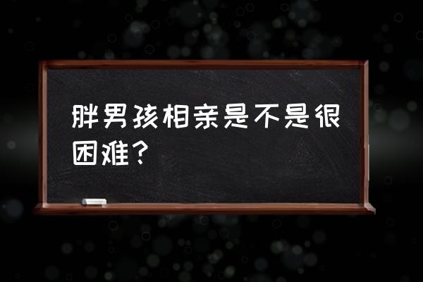 男胖子去相亲会成功吗 胖男孩相亲是不是很困难？