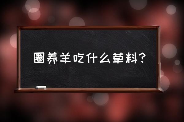 羊是圈养的有专门吃的饲料吗 圈养羊吃什么草料？