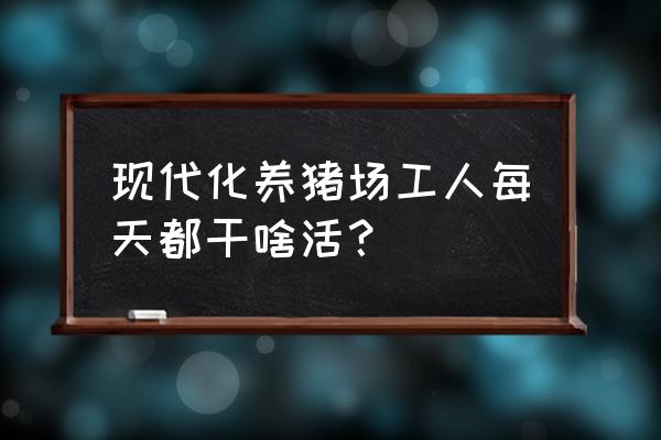 养殖场工人怎么工作 现代化养猪场工人每天都干啥活？