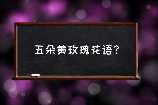 5朵黄玫瑰花代表什么意思 五朵黄玫瑰花语？