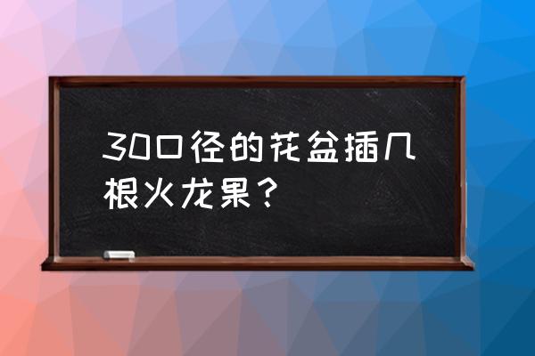 火龙果扦插种植用多大的盆 30口径的花盆插几根火龙果？