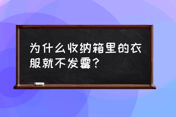 用收纳箱放衣服防潮吗 为什么收纳箱里的衣服就不发霉？