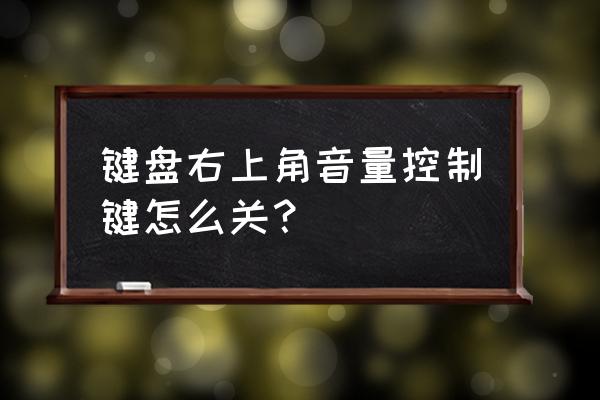 笔记本电脑音量快捷键怎么关 键盘右上角音量控制键怎么关？