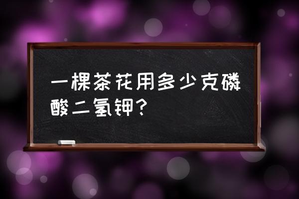 茶花促花芽分化什么叶面肥 一棵茶花用多少克磷酸二氢钾？