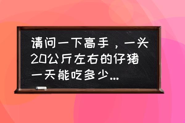 青饲料养猪每天占比例多少? 请问一下高手，一头20公斤左右的仔猪一天能吃多少千克干饲料？