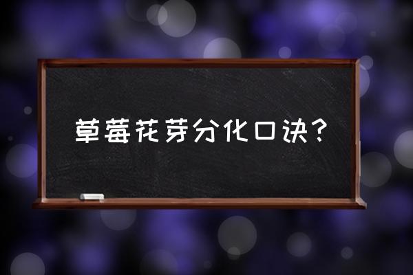 大棚草莓花芽分化施肥的正确方法 草莓花芽分化口诀？