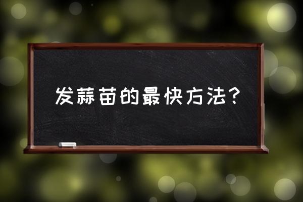 泡蒜要怎么做才好得快 发蒜苗的最快方法？