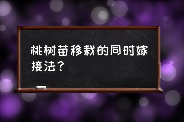 桃树怎么嫁接成活高的方法 桃树苗移栽的同时嫁接法？