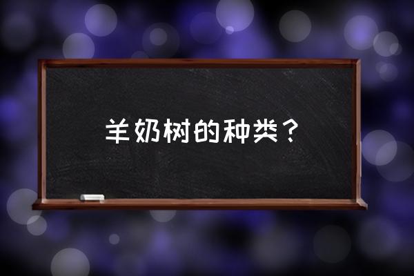 羊奶树有分公母的吗 羊奶树的种类？