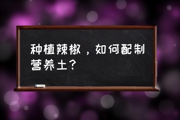 轻粘土辣椒制作教程简单 种植辣椒，如何配制营养土？