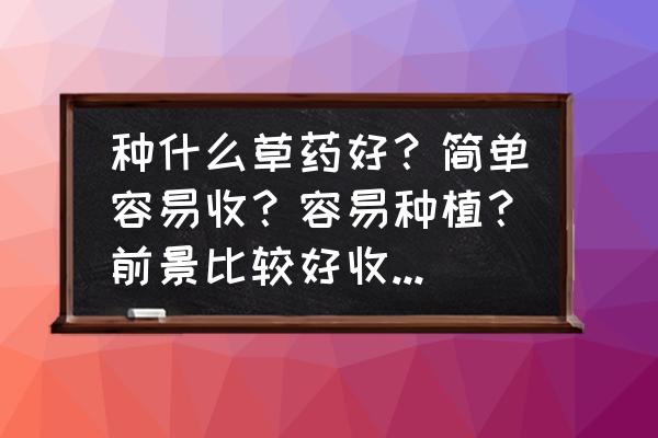 土茯苓收购厂家 种什么草药好？简单容易收？容易种植？前景比较好收购量大的？