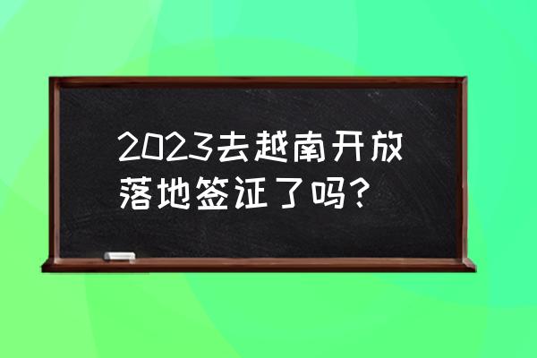 普通人可以申请越南商务签证吗 2023去越南开放落地签证了吗？