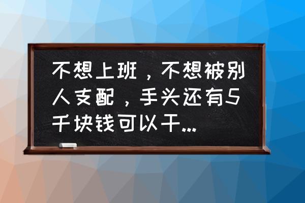 淘宝旅游平台个人怎么入驻 不想上班，不想被别人支配，手头还有5千块钱可以干嘛，做淘宝可以吗？