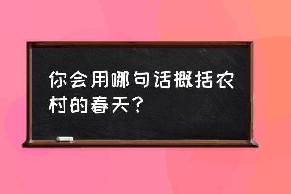 双人成行机械蜜蜂攻略 你会用哪句话概括农村的春天？