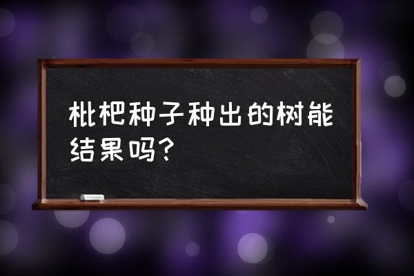 枇杷的种子怎么种 枇杷种子种出的树能结果吗？