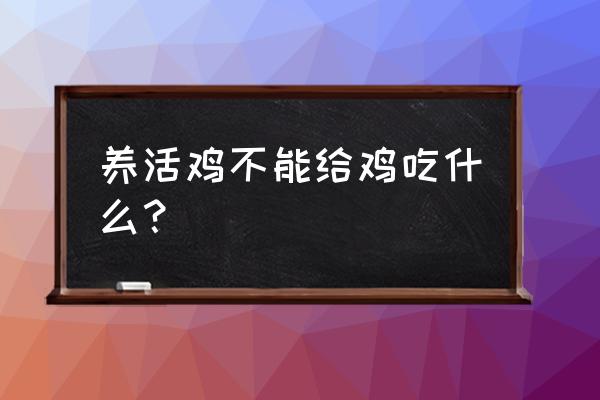 喝老母鸡汤的危害 养活鸡不能给鸡吃什么？