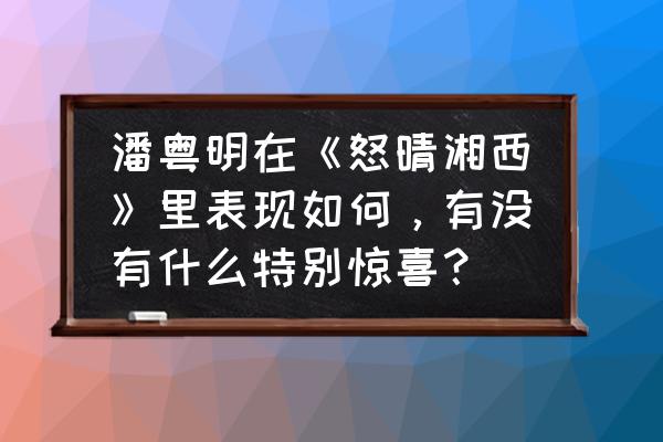 怒晴湘西全集潘粤明 潘粤明在《怒晴湘西》里表现如何，有没有什么特别惊喜？