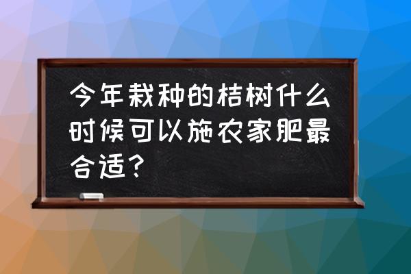 柑橘有机肥几时施最好 今年栽种的桔树什么时候可以施农家肥最合适？