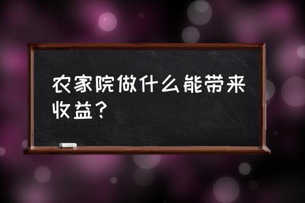 在乡村怎么创业挣钱 农家院做什么能带来收益？