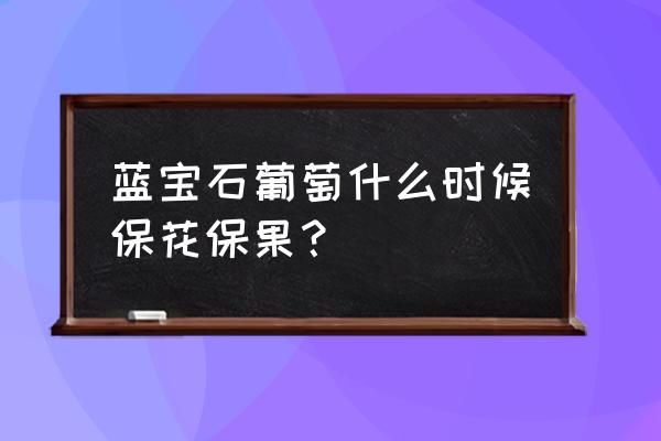 葡萄二次保果的最佳方法 蓝宝石葡萄什么时候保花保果？