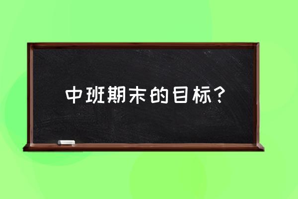 中班五大领域教学目标怎么写 中班期末的目标？