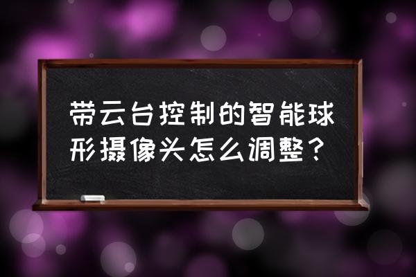 智能球形摄像机生产厂家性能说明 带云台控制的智能球形摄像头怎么调整？