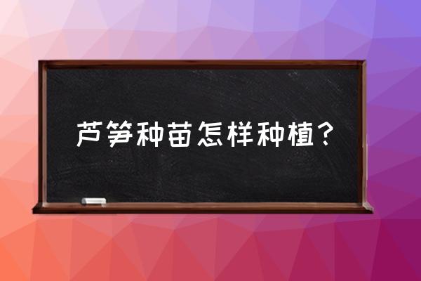 芦笋怎么上肥料 芦笋种苗怎样种植? 芦笋怎么上肥料 芦笋种苗怎样种植?