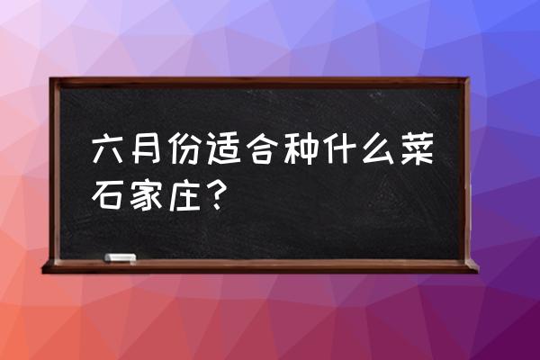 现在是六月份种什么菜好 六月份适合种什么菜石家庄? 现在是六月份种什么菜好 六月份适合种什么菜石家庄?